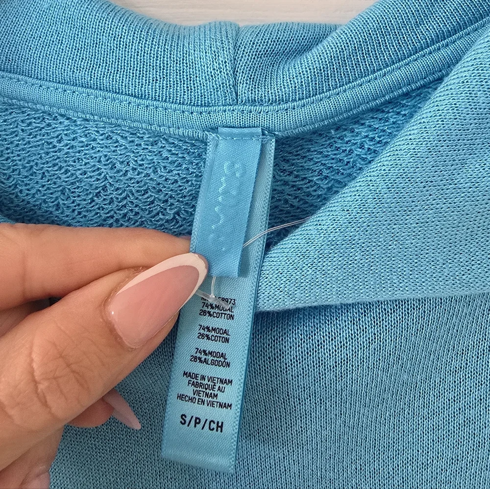 Skims French Terry Modal Classic Hoodie In Cyan Size S Nwot - Picture 5 of 6